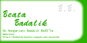 beata badalik business card